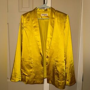 Bright Yellow Satin Blazer